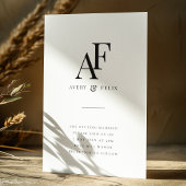 Wedding Monogram Elegant Einfach Minimalistisch Einladung