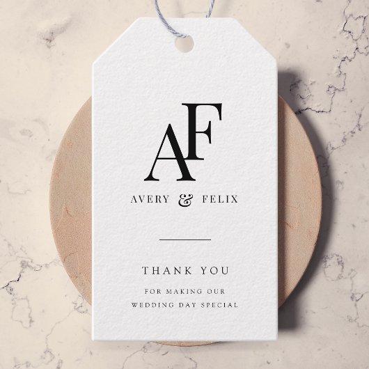 Wedding Monogram Elegant Einfach Minimalistisch Geschenkanhänger