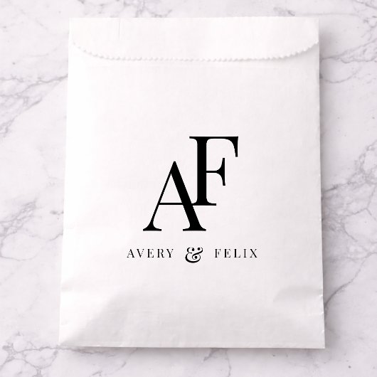 Wedding Monogram Elegant Einfach Minimalistisch Geschenktütchen