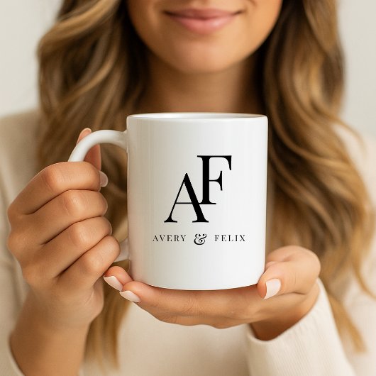 Wedding Monogram Elegant Einfach Minimalistisch Kaffeetasse