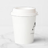 Wedding Monogram Elegant Einfach Minimalistisch Pappbecher (Rechts)