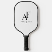 Wedding Monogram Elegant Einfach Minimalistisch Pickleball Schläger (Vorderseite)