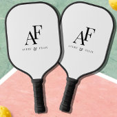 Wedding Monogram Elegant Einfach Minimalistisch Pickleball Schläger