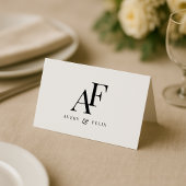 Wedding Monogram Elegant Einfach Minimalistisch Platzkarte