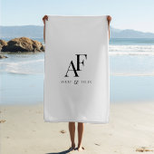 Wedding Monogram Elegant Einfach Minimalistisch Strandtuch