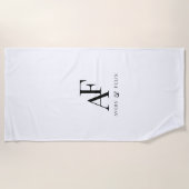 Wedding Monogram Elegant Einfach Minimalistisch Strandtuch (Vorderseite)