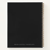 Wedding Monogram Elegant Minimal Stilvolle Schwarz Notizblock (Rückseite)
