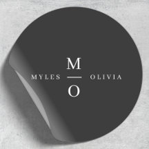 Wedding Monogram Elegant Minimal Stilvolle Schwarz