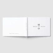 Wedding Monogram Elegant Minimalistisch Simple Whi Gästebuch (Voll)