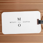 Wedding Monogram Elegant Minimalistisch Simple Whi Gepäckanhänger<br><div class="desc">Ein minimalistisches monogramm Hochzeitsdesign mit eleganter Typografie in schwarz auf einem einfachen weißen Hintergrund. Der Text kann leicht für Ihren besonderen Tag personalisiert werden!</div>