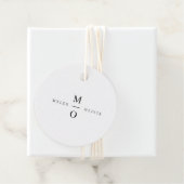 Wedding Monogram Elegant Minimalistisch Simple Whi Geschenkanhänger (Beispiel)