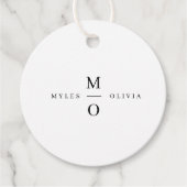 Wedding Monogram Elegant Minimalistisch Simple Whi Geschenkanhänger (Vorderseite)