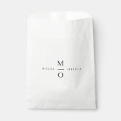 Wedding Monogram Elegant Minimalistisch Simple Whi Geschenktütchen (Vorderseite)