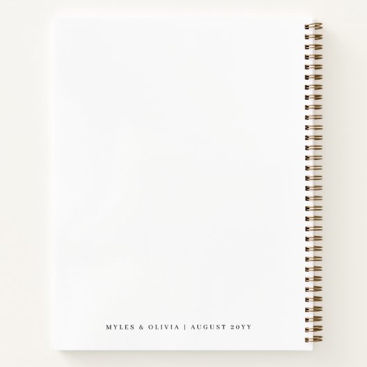 Wedding Monogram Elegant Minimalistisch Simple Whi Notizblock (Rückseite)