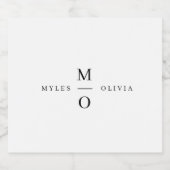 Wedding Monogram Elegant Minimalistisch Simple Whi Schaumweinetikett (Einzelnes Label)