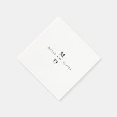Wedding Monogram Elegant Minimalistisch Simple Whi Serviette (Ecke)