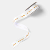 Wedding Monogram Elegant Orange White personalize Satinband (Rückseite)