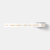 Wedding Monogram Elegant Orange White personalize Satinband (Vorderseite)