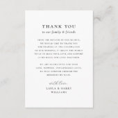 Wedding Monogram | Elegantes und modernes Script-F Dankeskarte (Rückseite)