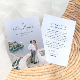 Wedding Monogram | Elegantes und modernes Script-F Dankeskarte