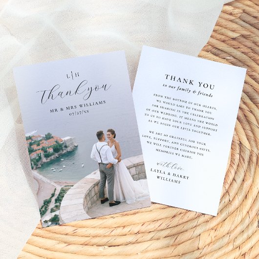 Wedding Monogram | Elegantes und modernes Script-F Dankeskarte