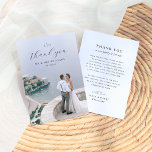 Wedding Monogram | Elegantes und modernes Script-F Dankeskarte<br><div class="desc">Ein elegantes Foto Dankeschön-Karte, die zu unserem Monogramm passt | Alles in einer QR Code Foto Hochzeitskollektion. Dieses Design enthält Ihre Initialen und unter "Danke" in einem eleganten Skript. Auf der Rückseite der Karte befindet sich eine persönliche Danksagung an Freunde und Familie. Sehen Sie sich die auf dieser Seite verlinkte...</div>