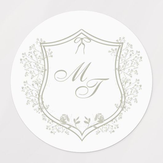 Wedding Monogram Etiketten (Design 2)