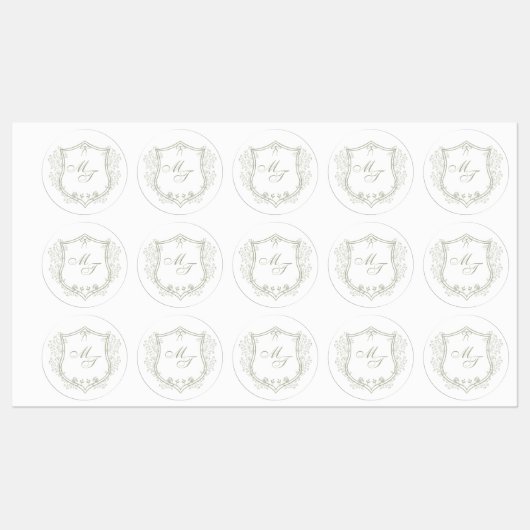 Wedding Monogram Etiketten (Blatt)