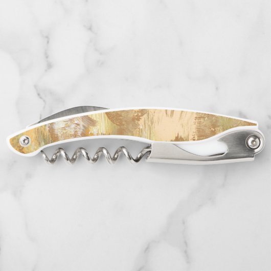 Wedding Monogram Gold Foil Farbe Textur Kellnermesser (Rückseite)