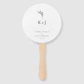 Wedding Monogram Minimalist Photo Greenery Fächer (Vorderseite)