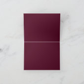 Wedding Monogram Minimalistisch Burgundy Gold Dankeskarte (Innenseite)