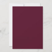 Wedding Monogram Minimalistisch Burgundy Gold Einladung (Rückseite)