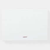 Wedding Monogram Minimalistisch Burgundy Pink Flor Gästebuch (Rückseite)