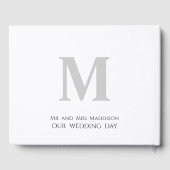 Wedding Monogram Minimalistisch Einfach schwarz un Gästebuch (Rückseite)