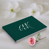 Wedding Monogram Minimalistisch Emerald Green Gästebuch