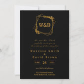 Wedding Monogram Minimalistisch Simple Elegant Gol Einladung (Vorderseite)