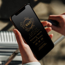 Wedding Monogram Minimalistisch Simple Elegant Gol