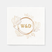 Wedding Monogram Minimalistisch Simple Elegant Gol Serviette (Vorderseite)