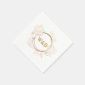 Wedding Monogram Minimalistisch Simple Elegant Gol Serviette (Ecke)