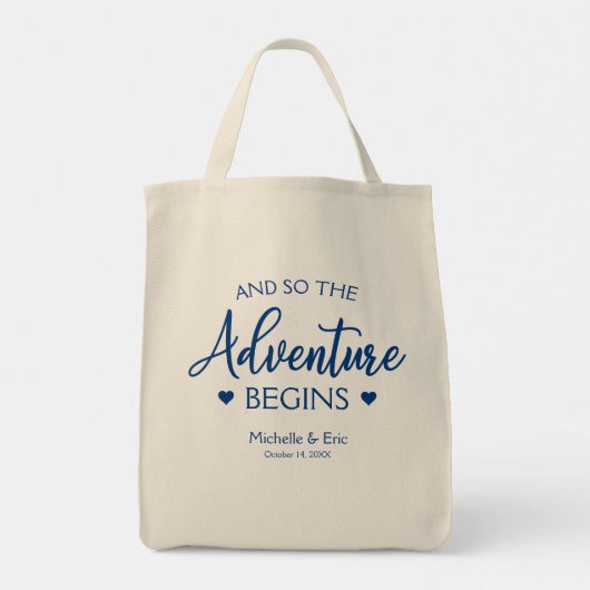 Wedding Monogram Minimalistisch Simple Elegant Nav Tragetasche (Rückseite)