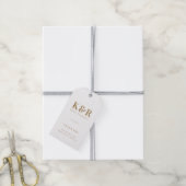 Wedding Monogram Minimalistisch Simple Gold and Wh Geschenkanhänger (Mit Garn)