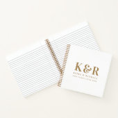 Wedding Monogram Minimalistisch Simple Gold and Wh Notizblock (Innenseite)
