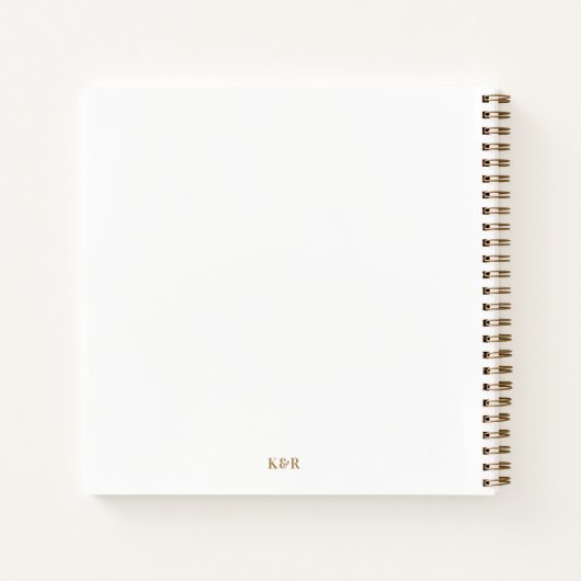 Wedding Monogram Minimalistisch Simple Gold and Wh Notizblock (Rückseite)