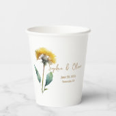 Wedding Monogram Minimalistisch Simple Gold and Wh Pappbecher (Rückseite)