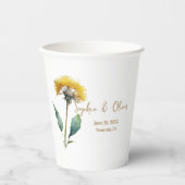 Wedding Monogram Minimalistisch Simple Gold and Wh Pappbecher (Vorderseite)