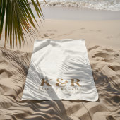 Wedding Monogram Minimalistisch Simple Gold and Wh Strandtuch