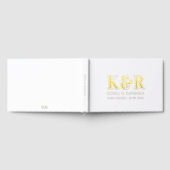 Wedding Monogram Minimalistisch Simple Gold Foil Gästebuch (Voll)