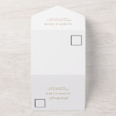 Wedding Monogram Minimalistisch White Gold All In One Einladung (Außenbereich)