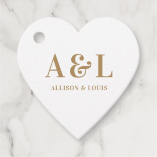 Wedding Monogram Minimalistisch White Gold Geschenkanhänger