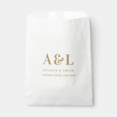 Wedding Monogram Minimalistisch White Gold Geschenktütchen (Vorderseite)